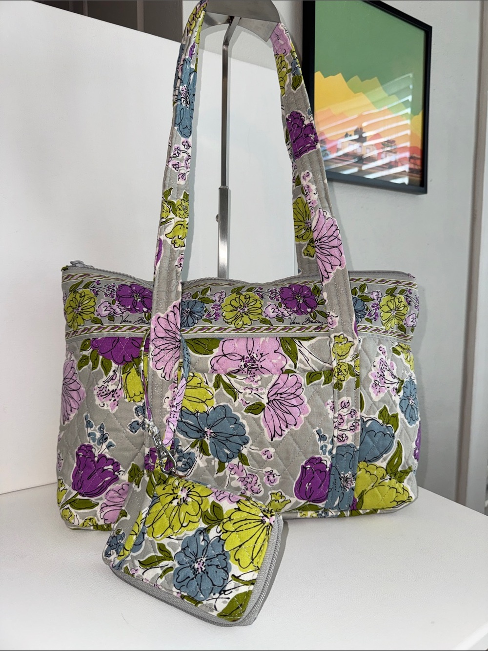 Vera Bradley Villager Tote & Wristlet Wallet Watercolor Floral